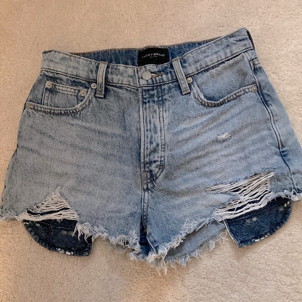 Lucky Brand Women's Distressed Denim Shorts - Blue Size 2/26